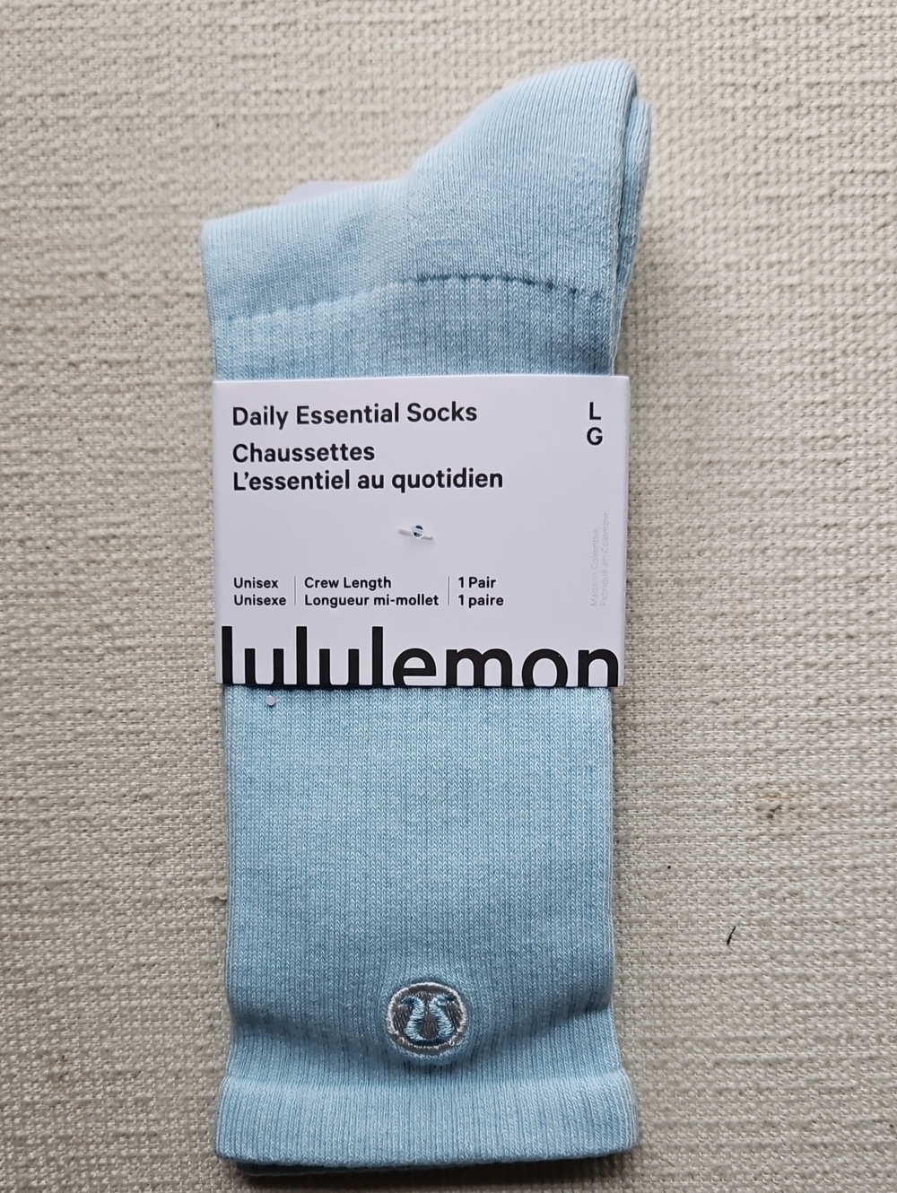 lululemon athletica Unisex Daily Essential Crew Socks - Light Blue
